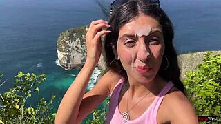 Crazy cumwalk in amazing place full of people almost caught.