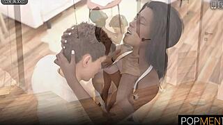 Ebony Girl Rides Big Cock at University Party Night