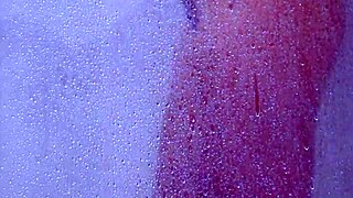 College Tanned Gorgeous Girl Takes Shower in Bikini