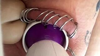 Horny Babe Toys Her Pierced Pussy With Dildo