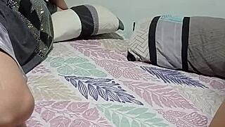 My stepsister invited me to watch a movie, and she surprised me with a hot lesbian kiss, looking stunning as always.