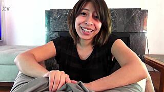 petite babe dips toes in pov interview with dirty talk and natural tits?