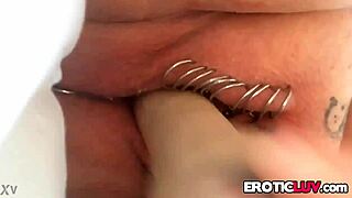 Horny Babe Toys Her Pierced Pussy With Dildo