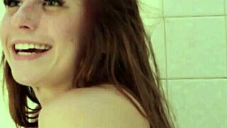 scarlett johnson gets wild in a wet shower scene
