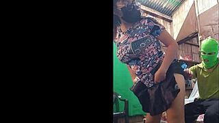 Petite brunette milf with big ass fulfills mature mother in law fantasy with monster cock amateur fucking