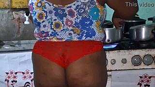 hey, this curvy bbw is solo in the kitchen with huge tits 😏