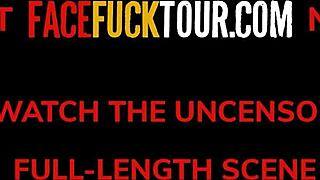 face fuck tour - cheating latina bride takes sloppy throatpie