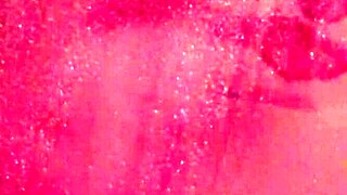 Shy girl bathing in shower