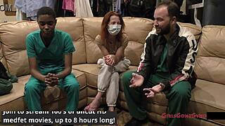 I felt the nurse tickle my shaved pussy during the tanned physical