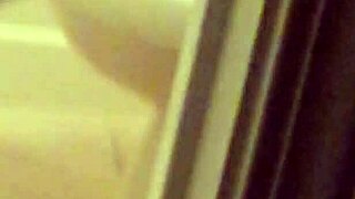 Shy girl bathing in shower