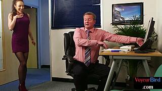 Cfnm Voyeur Teases Duo While Encouraging Jerker