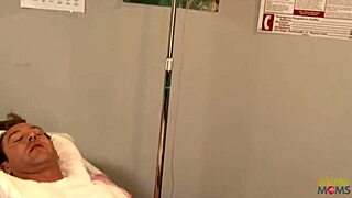 Beautiful Blonde Nurse with Big Boobs Sucks Big Hard Dick in Hospital Room, Then Gets Fucked Doggystyle and Titty Fucked for Cumshot.