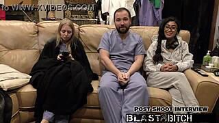 Jasmine Rose's Thigh Blasted with Cum in Intense Latex Domination POV