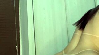 she wants to sit nicely on his cock, her pussy all wet