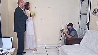 Bride Fucks Photographer In Uniform While Husband Waits Outside