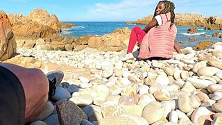 I lick all the cum off sugardaddy's cock on a secret beach after our hike 😏