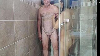 Teasing Preview of Shaved Beauty in Shower with Agarabas and Olpr