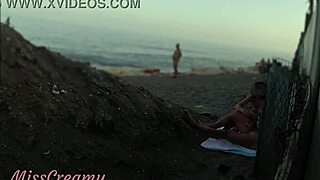 I'm Flashing Cock To Stepdaughter On Public Beach, She Helps Cum In Front Of Everyone