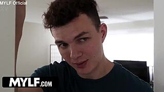 step-grandson can't resist his hot step-nana's naughty solo show, caught spying.