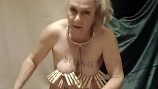 French housewife humiliated outdoors.