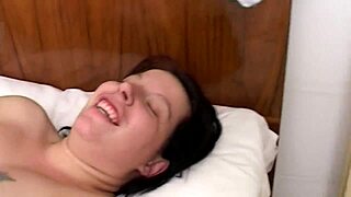 i in my friends room do foreplay with my girlfriend and masturbate her natural tits