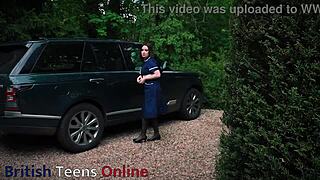 British Nurse Delivers Sloppy Oily Handjob to Her Patient Until He Cums Hard! She Swallows Every Drop in Uniform Fetish Action.