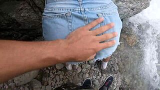 He Fucked His Girlfriend Wild Outdoor Next To A River!