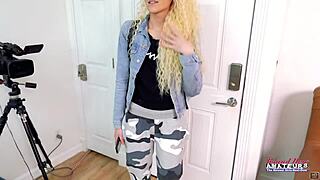 Skinny Blonde Cutie Enjoys a Playful Session