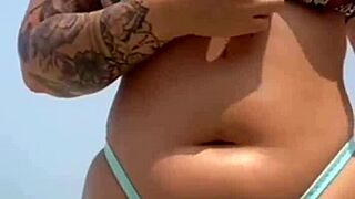 Young African Guy Applies Sunscreen on My Swollen Pussy Lips at the Beach