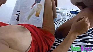 My sister sleeps in my bed to study at midnight, I convince her for intimacy.