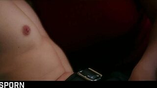 i cum on big tits during sensual blowjob with brunette milf couple