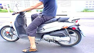 Renna Ryann masturbates with monster cock in fishnets, deepthroat, and bent over fucking.