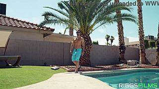 big boobs bikini blondes fuck pool guy petite tits cum facial