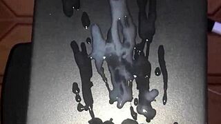 watch this big white cock cum all over?