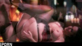 i cum on big tits during sensual blowjob with brunette milf couple