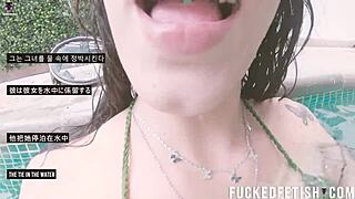 helen star submits with oral and vibrator underwater