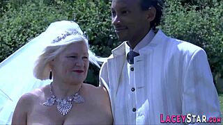 GRANNY BRIDE RIDES COCK INTERRACIAL HARDCORE