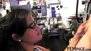 Blonde Step Sister Gets Seduced With Scissoring And Strapon In Cafe Party