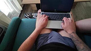 Dirty Blonde Fingering While Boyfriend Plays Fifa