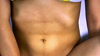 The stepdad and girlfriend's best friend shared a naughty laugh in the kitchen, then kissed passionately.