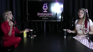 What turns her on? She sucked the presenter and showed her blowjob!