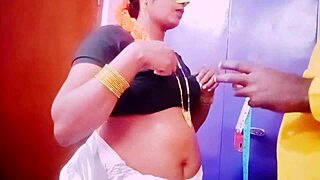 desi housewife fucking tailor with telugu dirty talks in a dirty homemade scene.
