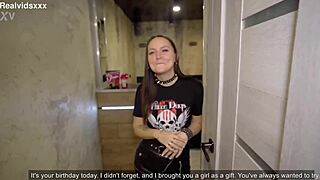 Girlfriend's Birthday Gift Leads To Lesbian Threesome Fun