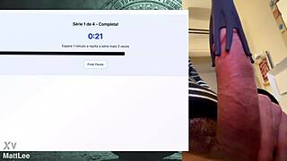 Intense exercise session showcasing a strong, fat, powerful 19 cm cock that lasts hours without cumming in this homemade POV.