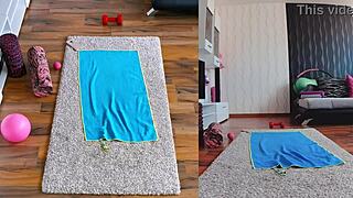 double the fun in naked yoga workout with curvy bodies revealed in dual cam