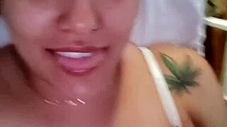 Real Homemade Latina Babe Swallows Cock in Horny Masturbation Session