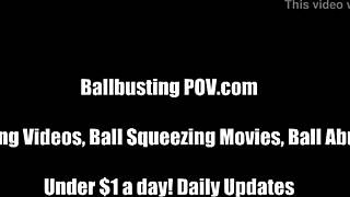 Sadie kicking your balls as hard as she can