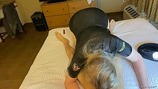 officer jenna jaymes teases with deepthroat sucking before fucking the perp's massive bbc in the office