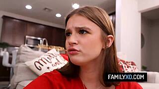 Enjoying a taboo-free Christmas with stepsister and stepmother, starring Elizabeth Skylar and Sky Wonderland.