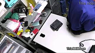 back office gangbang of busty milf thief